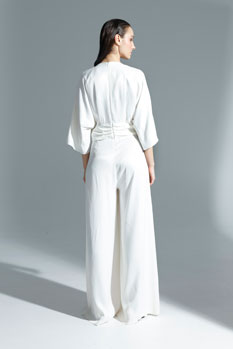 Kombinezon sa naglašenim strukom i širokim nogavicama Tiffany Production